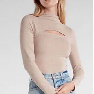 Express Beige Cut-Out Bodysuit